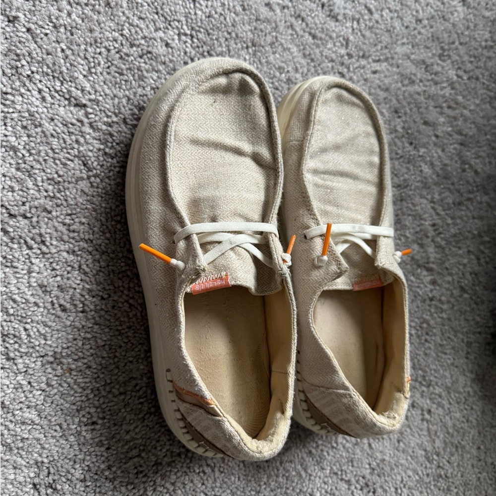 Hey Dude Women's Shoes in Cream and Orange